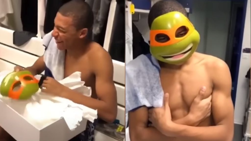Mbappe mascara tartaruga ninja