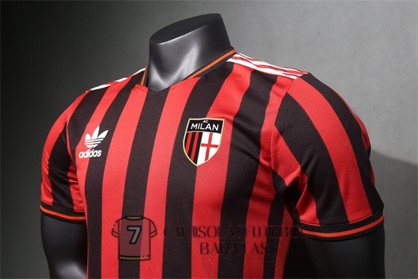 ac milan camisola edicao comemorativa versao do jogador vermelho preta listra 2024-2025 - Image 2