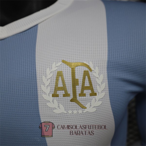 argentina camisola manga comprida edicao especial versao do jogador 50 edicao aniversario branca azul - Image 3