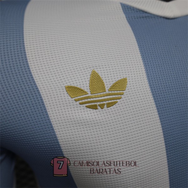 argentina camisola manga comprida edicao especial versao do jogador 50 edicao aniversario branca azul - Image 4