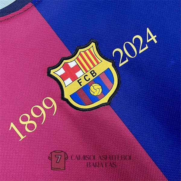 barcelona camisola edicao comemorativa 125 edicao aniversario azul vermelho 2024-2025 - Image 3