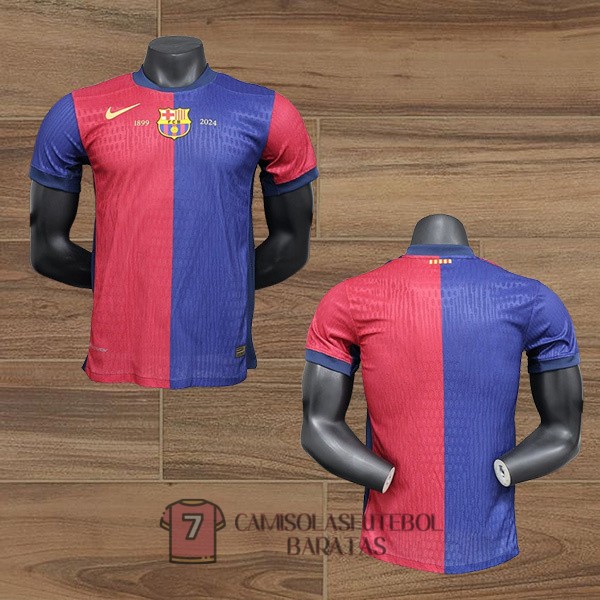 barcelona camisola edicao especial versao do jogador 125 edicao aniversario azul vermelho 2024-2025