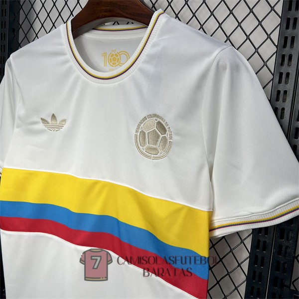 camaroes camisola edicao comemorativa 100 edicao aniversario azul amarelo vermelho 3 listra 2024-2025 (1) - Image 6