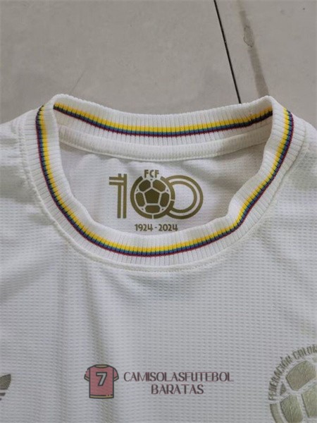 camaroes camisola edicao comemorativa manga comprida 100 edicao aniversario azul amarelo vermelho 3 listra 2024-2025 - Image 2