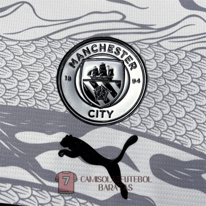 manchester city camisola edicao especial Dragon cinzenta branca 2024-2025 - Image 2