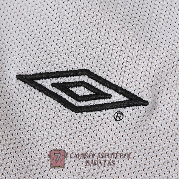 manchester united camisola retro edicao comemorativa manga comprida branca preta 2001-2002 - Image 5