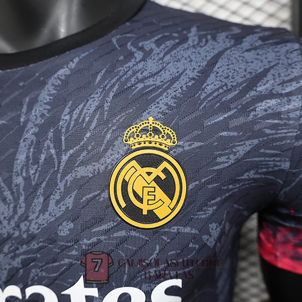 real madrid camisola edicao especial versao do jogador dragon preta vermelho 2024-2025 - Image 2