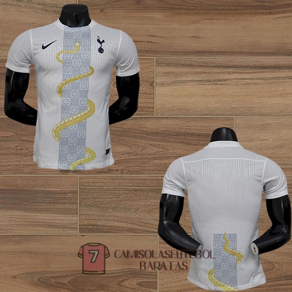 tottenham hotspur camisola edicao especial versao do jogador branca azul amarelo snake 2025-2026