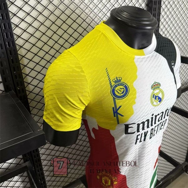 real madrid camisola edicao especial versao do jogador amarelo branca ronaldo 2025-2026 - Image 4