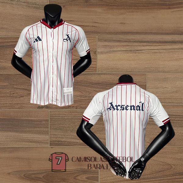 arsenal camisola edicao especial versao do jogador branca vermelho basebal 2025-2026