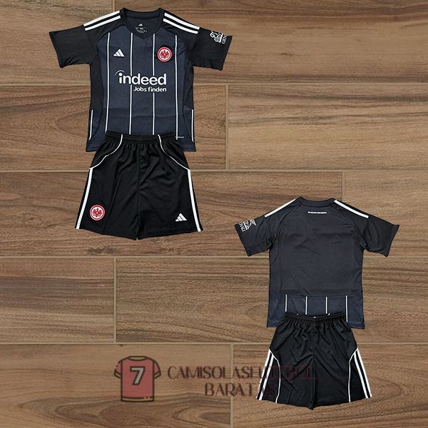 camisola frankfurt crianca equipamento 2025-2026 edicao especial champions league preta