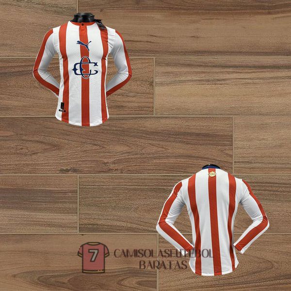 chivas camisola manga comprida edicao especial versao do jogador branca vermelho 120 edicao aniversario