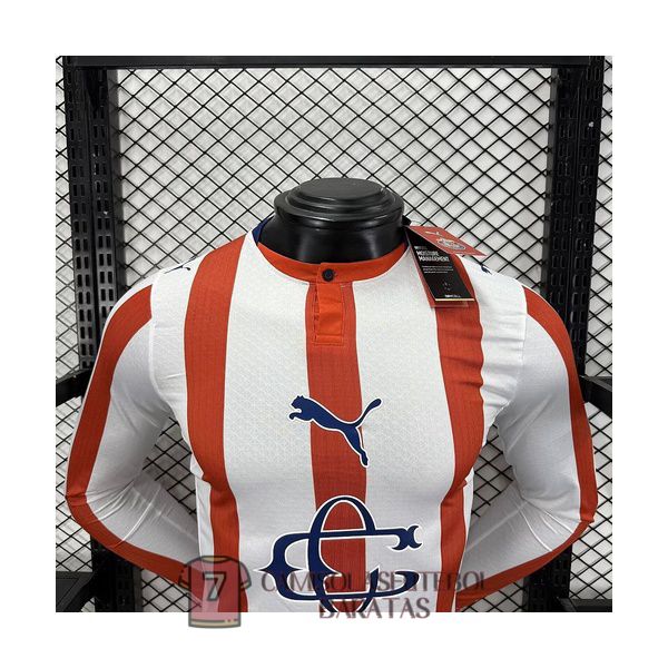 chivas camisola manga comprida edicao especial versao do jogador branca vermelho 120 edicao aniversario - Image 2